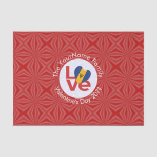 Barbadian Red LOVE Flag Personalised  Tissue Paper