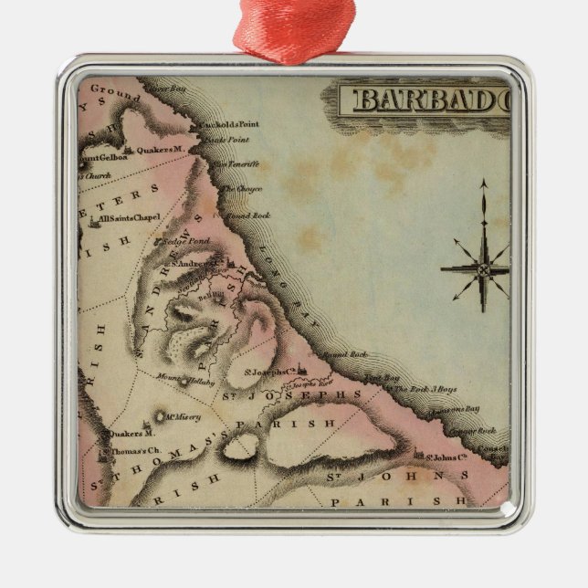 Barbadoes 2 metal tree decoration (Front)