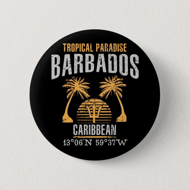 Barbados 6 Cm Round Badge (Front)