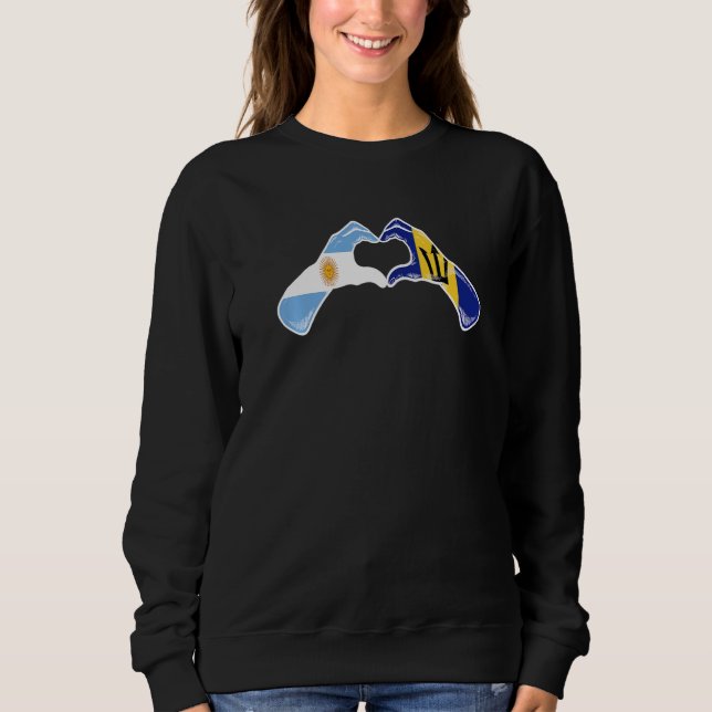 Barbados Argentine Flag Barbadians Argentinian Hea Sweatshirt (Front)