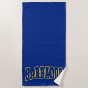 Barbados Bajan Flag Barbadian Caribbean Beach Towel