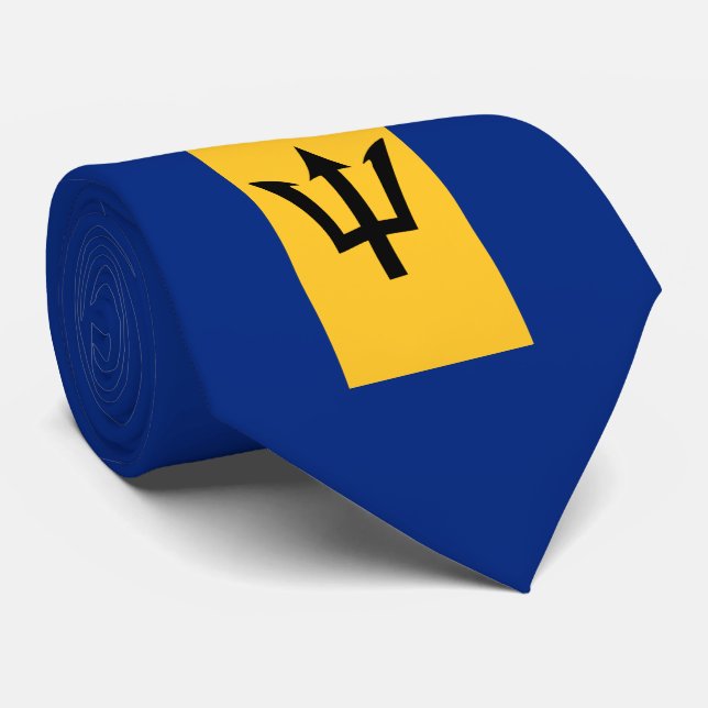 Barbados Bajan Flag Barbadian Caribbean Tie (Rolled)