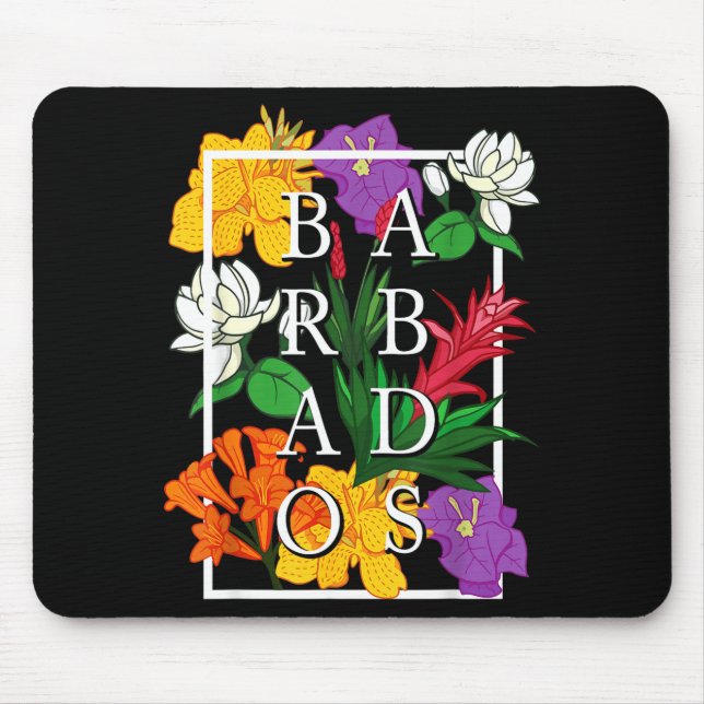 Barbados Bajan Wildflower Pride Floral  Mouse Pad (Front)