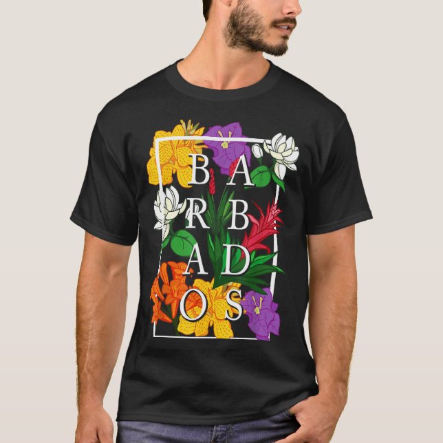 Barbados Bajan Wildflower Pride Floral  T-Shirt (Front)