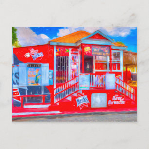 Barbados Bar Art  Postcard