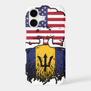 Barbados Barbadian American USA Tree Roots Flag