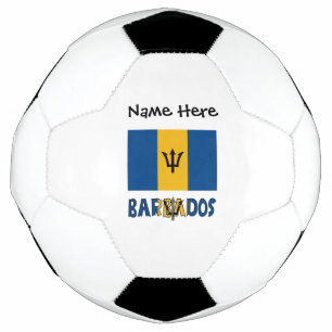 Barbados Barbadian Baja Flag Personalised Name Soccer Ball