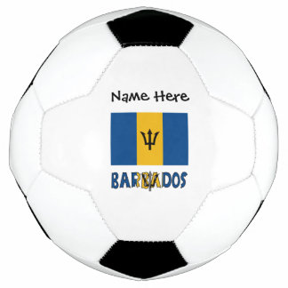 Barbados Barbadian Baja Flag Personalised Name  Soccer Ball