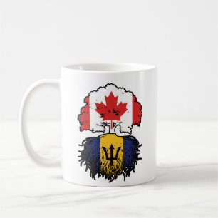 Barbados Barbadian Canadian Canada Tree Roots Flag Coffee Mug