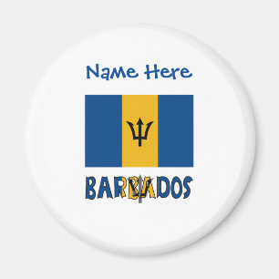 Barbados Barbadian Flag Blue Personalisation  Magnet