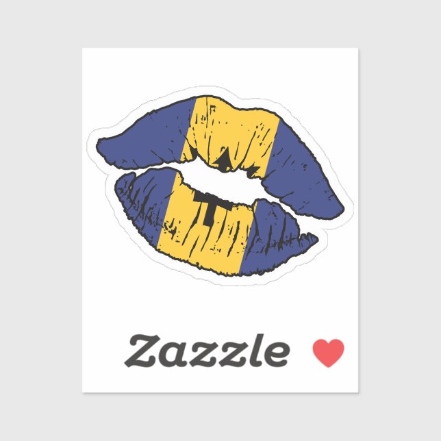Barbados Barbadian Lipstick Love Flag (Sheet)