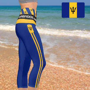 Barbados & Barbados Flag fashion, Fitness, Sports  Capri Leggings