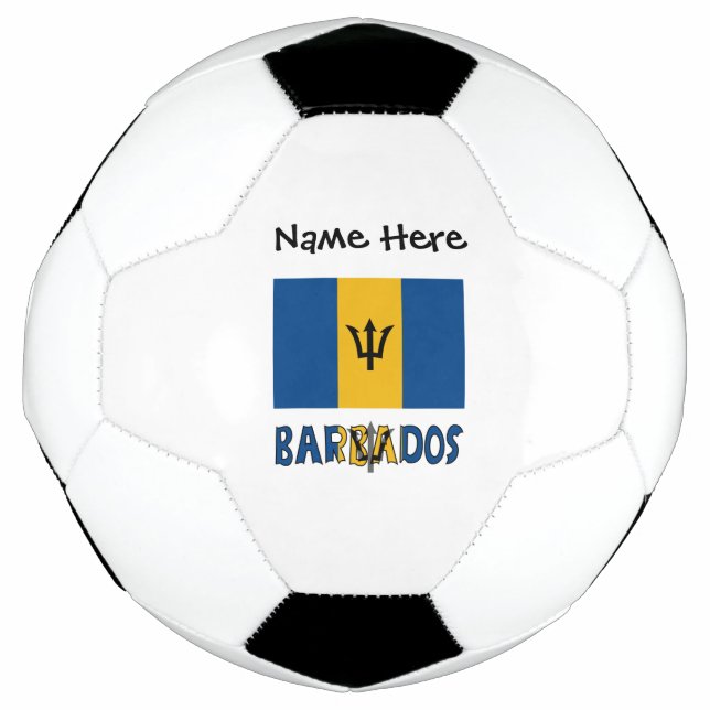 Barbados Barbarian Flag Personalised  Soccer Ball (Front)
