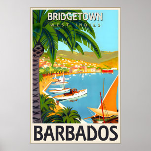 Barbados Bridgetown West Indies Travel Poster