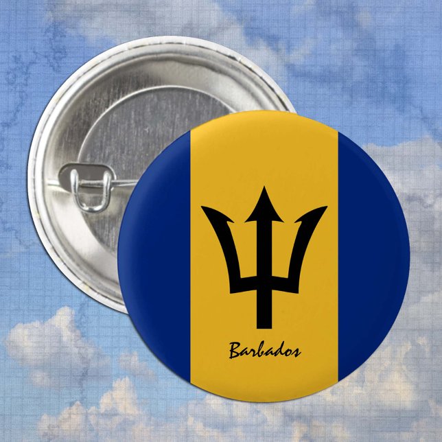 Barbados button, patriotic Barbados Flag fashion 3 Cm Round Badge (Creator Uploaded)