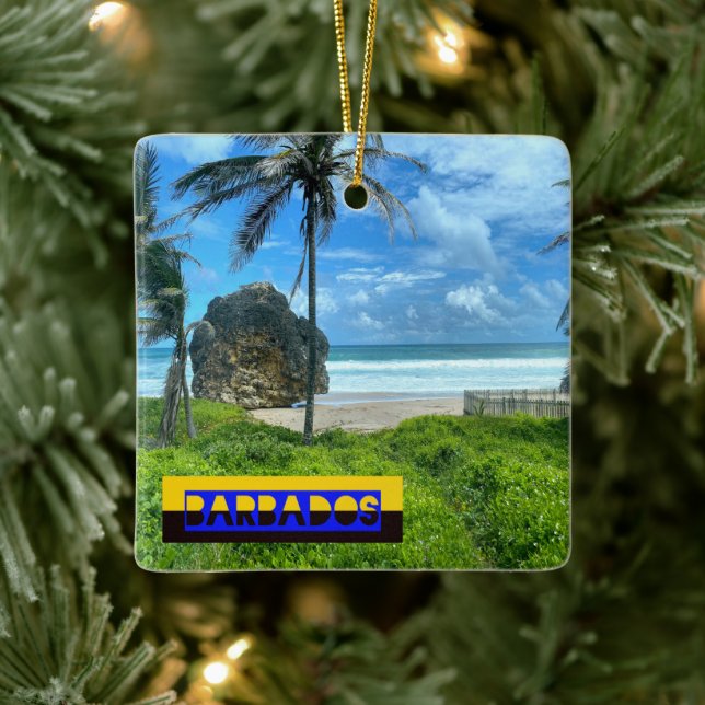 Barbados - Cattlewash Beach Ceramic Ornament (Tree)