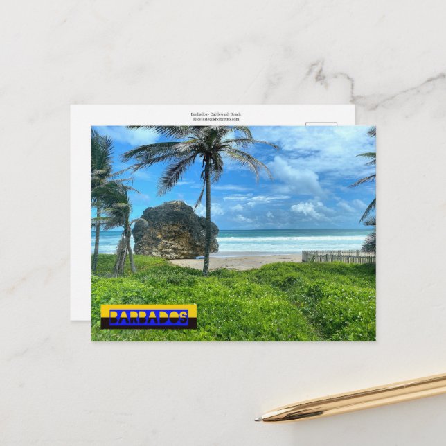 Barbados - Cattlewash Beach Postcard (Front/Back In Situ)