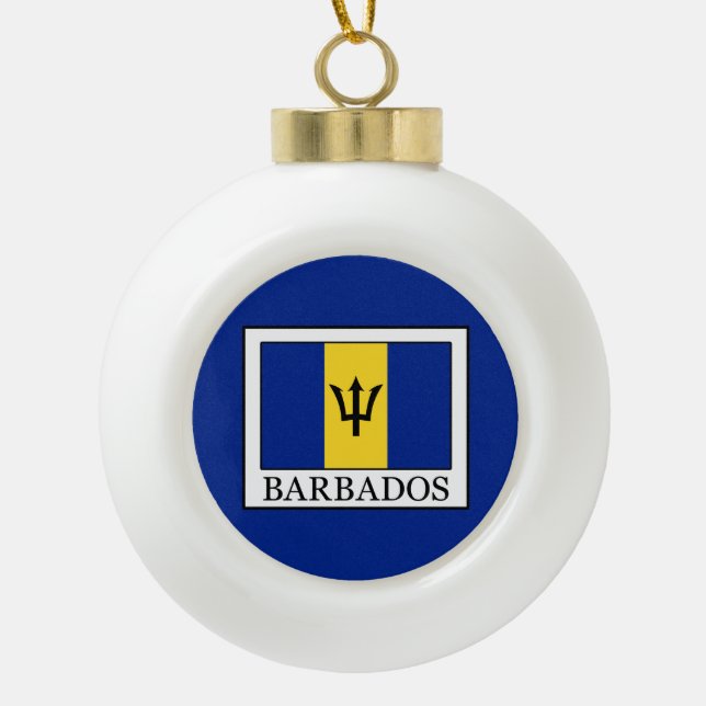 Barbados Ceramic Ball Christmas Ornament (Front)