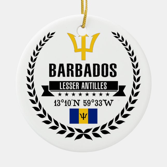 Barbados Ceramic Tree Decoration (Front)