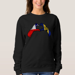 Barbados Chile Flag Barbadians Chilean Heart 1 Sweatshirt