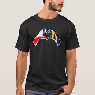 Barbados Chile Flag Barbadians Chilean Heart T-Shirt