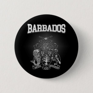 Barbados Coat of Arms 6 Cm Round Badge