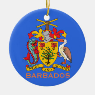 Barbados Coat of Arms and Flag Christmas Ornament