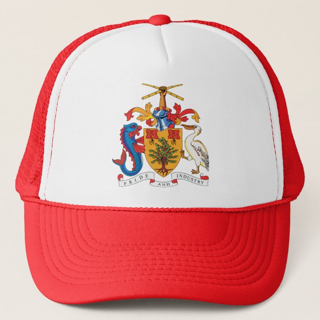 Barbados Coat of Arms detail Trucker Hat (Front)