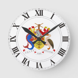 Barbados Coat of Arms Round Clock