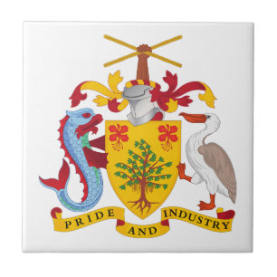 Barbados country coat arms symbol emblem flag ceramic tile