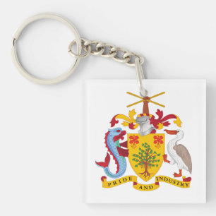 Barbados country coat arms symbol emblem flag key ring