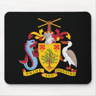 Barbados country coat arms symbol emblem flag mouse pad