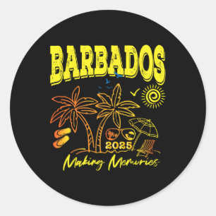 Barbados Cruise Vacation 2025 Family Trip Friends Classic Round Sticker