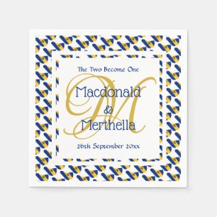 BARBADOS Custom Monogram Wedding Celebration Paper Napkin