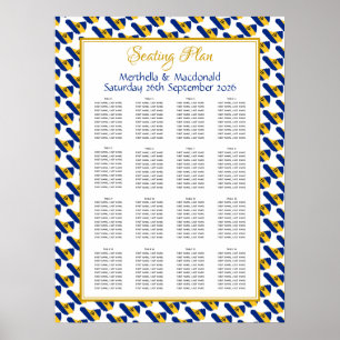 BARBADOS Custom Wedding Reception 160 Seating Plan Poster