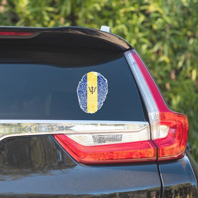 Barbados Fingerprint Flag (Car Side)