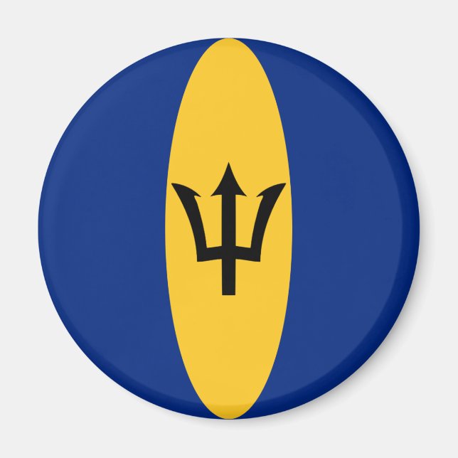Barbados Fisheye Flag Magnet (Front)