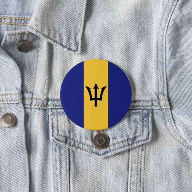 Barbados flag 7.5 cm round badge (In Situ)