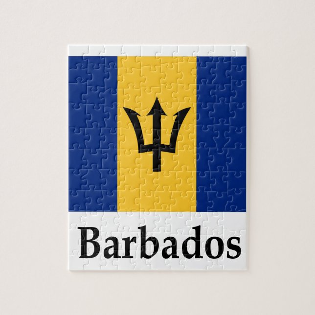 Barbados Flag And Name Jigsaw Puzzle (Vertical)