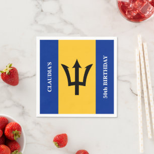 Barbados Flag Barbadian Birthday Party Napkin