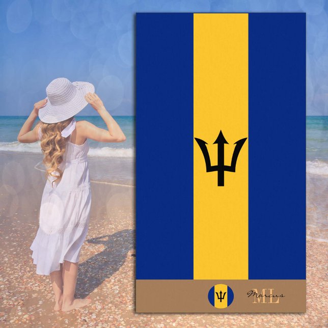 Barbados flag & Barbados monogrammed / beach towel (Creator Uploaded)