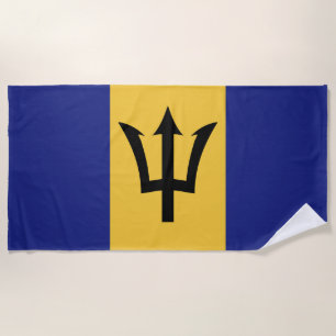 Barbados flag beach towel