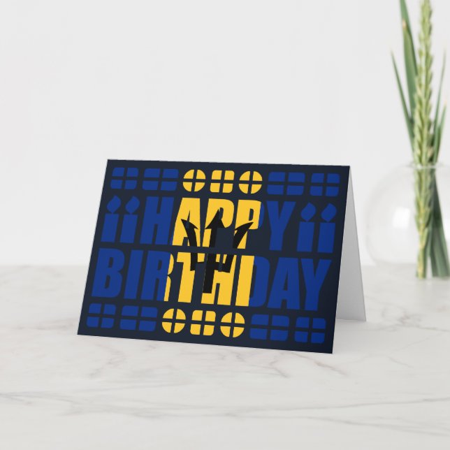 Barbados Flag Birthday Card (Front)