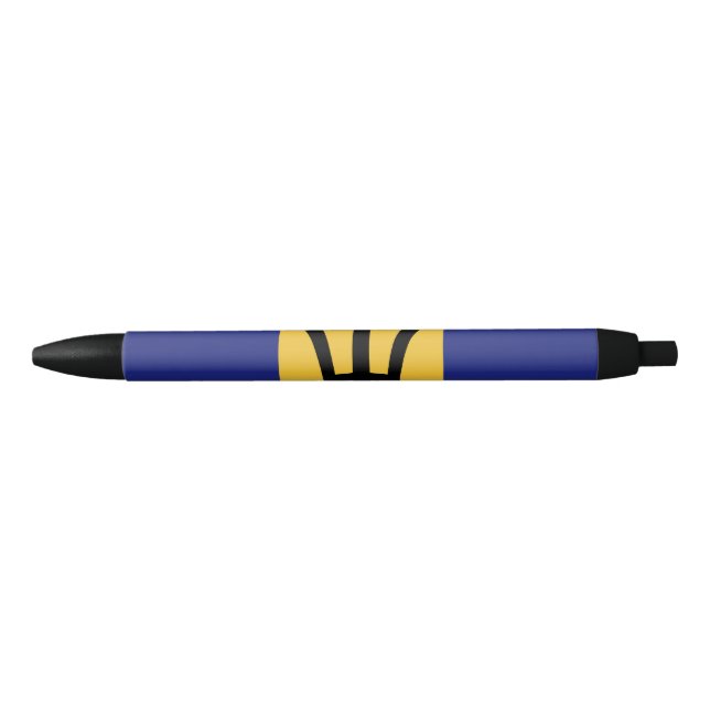 Barbados flag black ink pen (Front)
