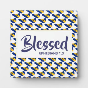 BARBADOS FLAG   Blessed   Ephesians Scripture Plaque