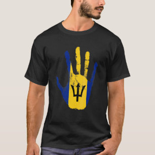 Barbados Flag Bridgetown Hand Sport Football Barba T-Shirt