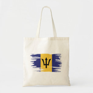 Barbados Flag Brush Art Tote Bag