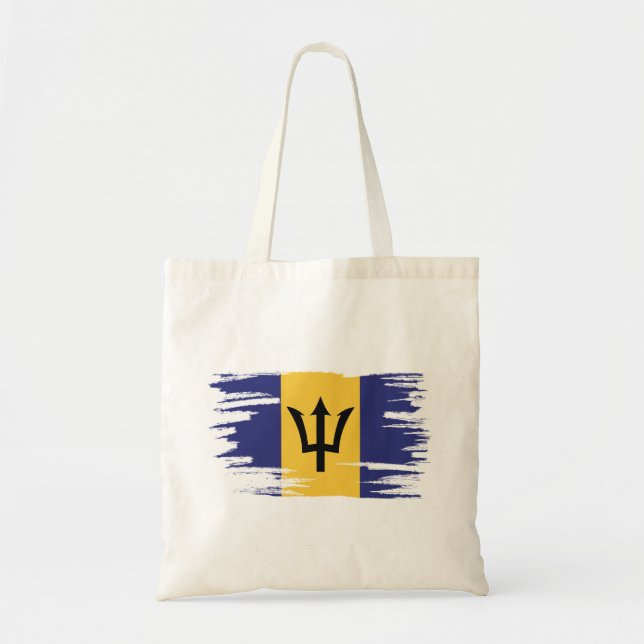 Barbados Flag Brush Art Tote Bag (Front)