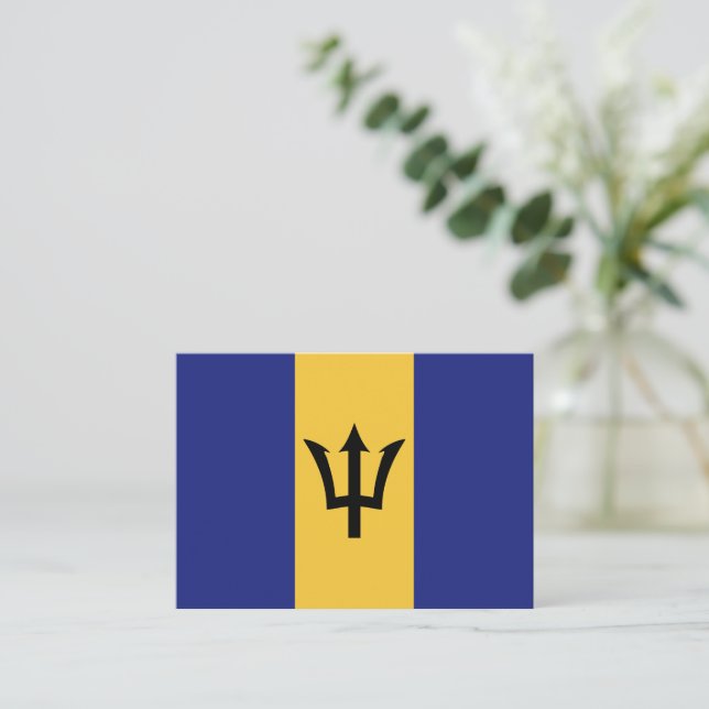 Barbados flag card (Standing Front)