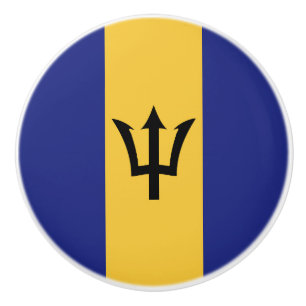 Barbados flag ceramic knob